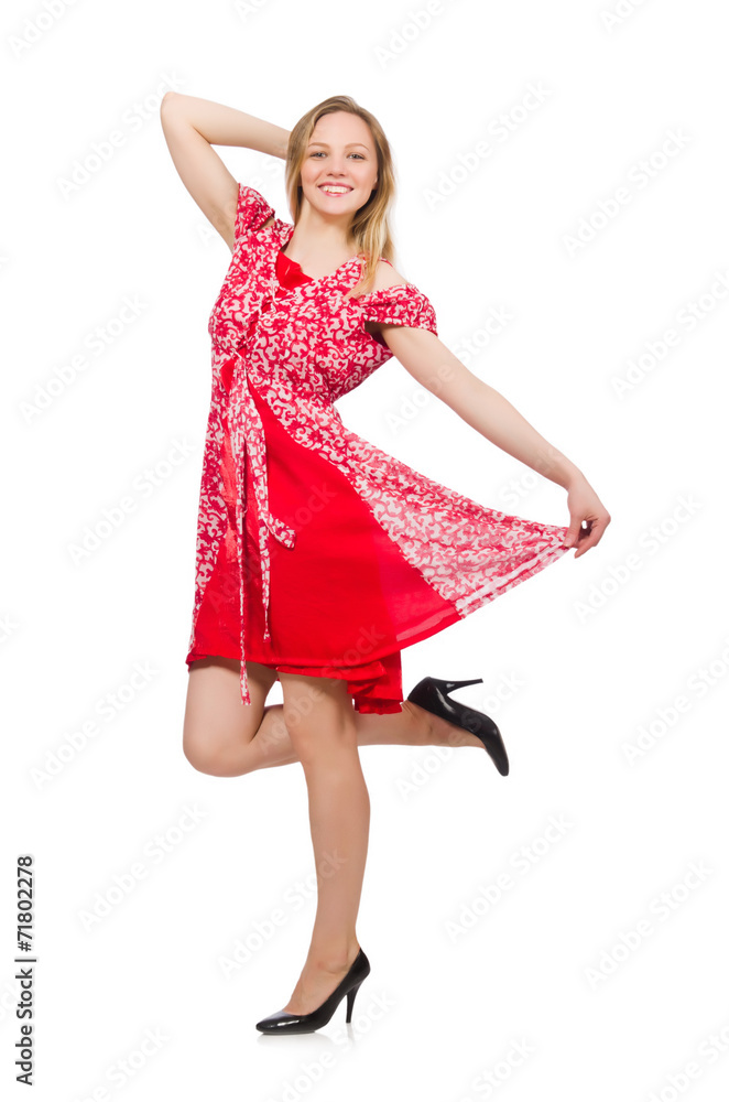 Naklejka premium Young woman in fashion concept