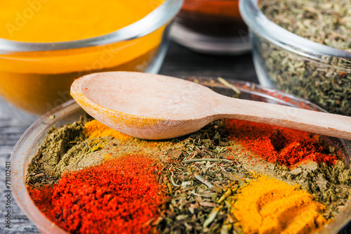 Foto Close up exotically spice mix