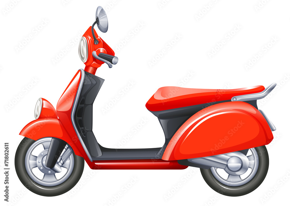 A red scooter