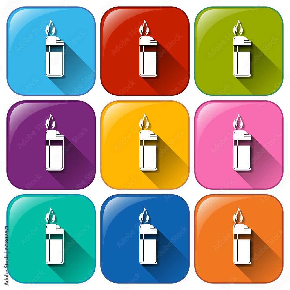 Rounded icon with lighters Rounded icon with lighters