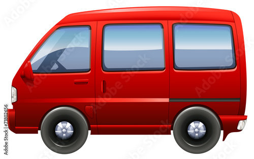 A red minivan
