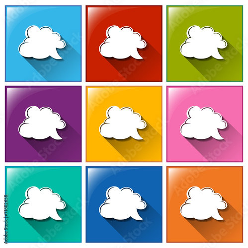 Icons with empty cloud templates