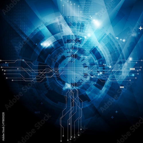 Dark blue tech abstract background