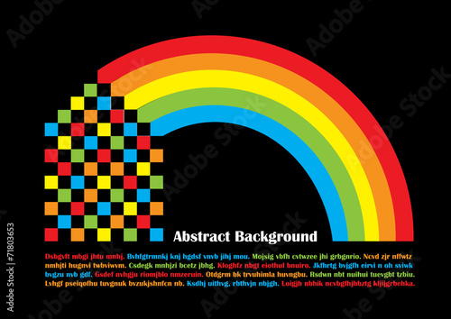 squares vector house icon with rainbow