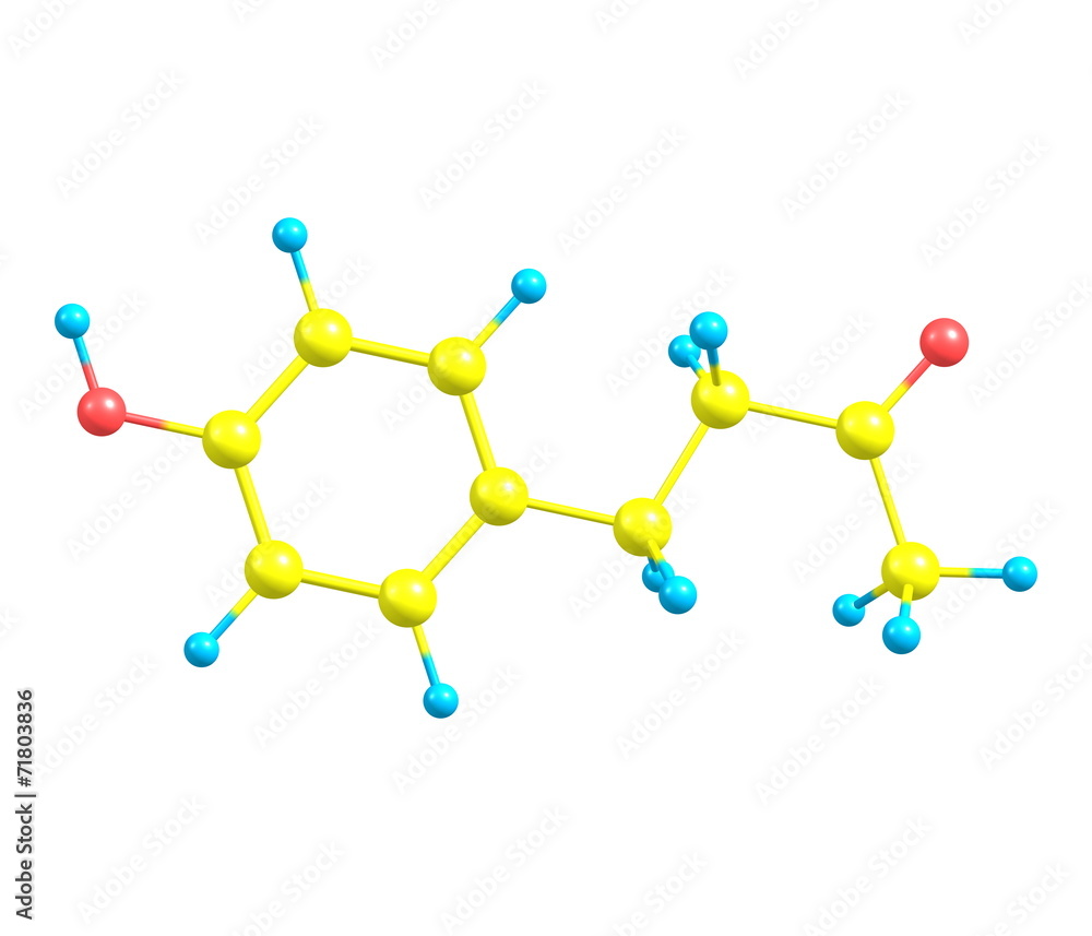 Raspberry ketone molecule isolated on white Raspberry ketone molecule isolated on white