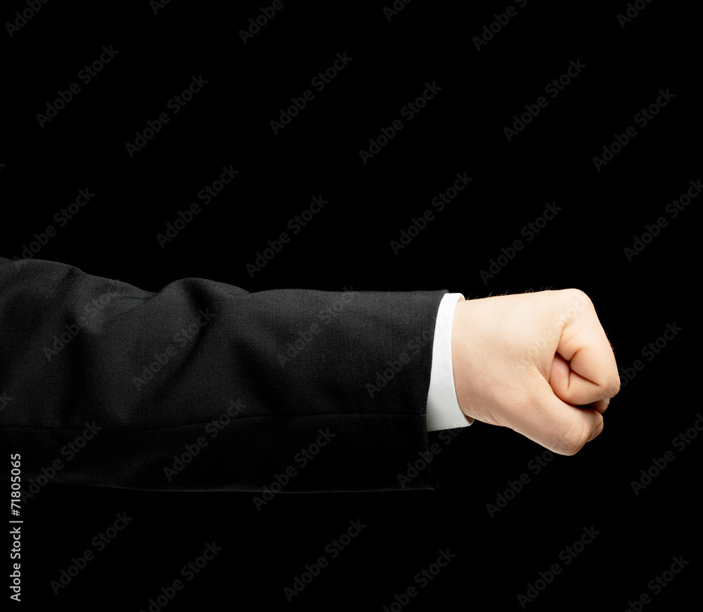 Caucasian male hand in a business suit isolated Caucasian male hand in a business suit isolated