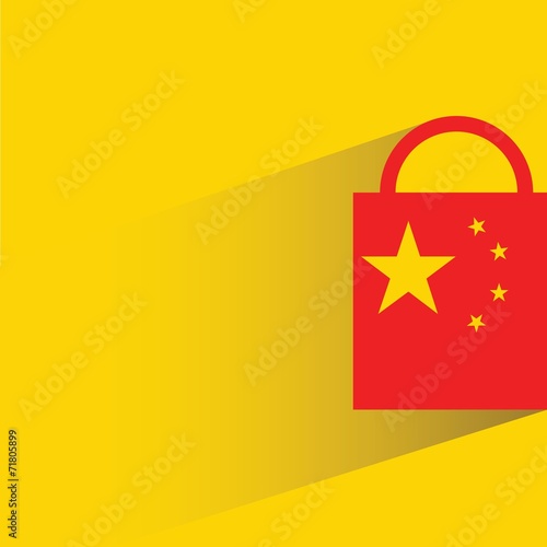Cuadro en lienzo shopping bag with China flag