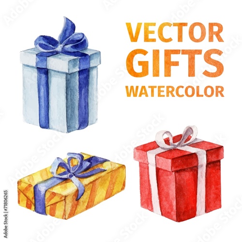 Vector gifts. watercolor 3.