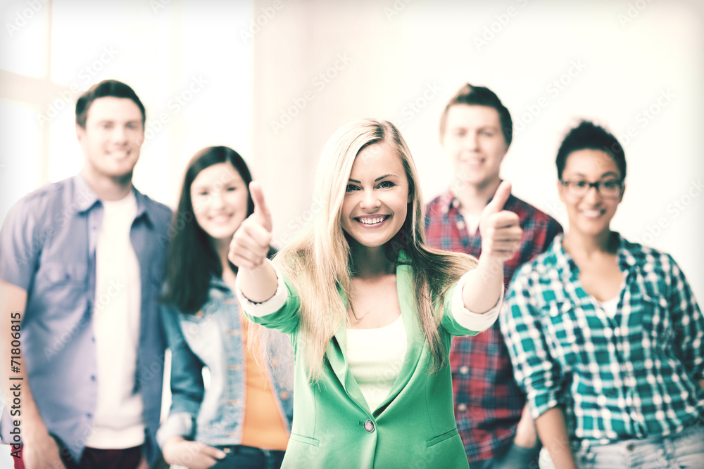 group of students at school group of students at school