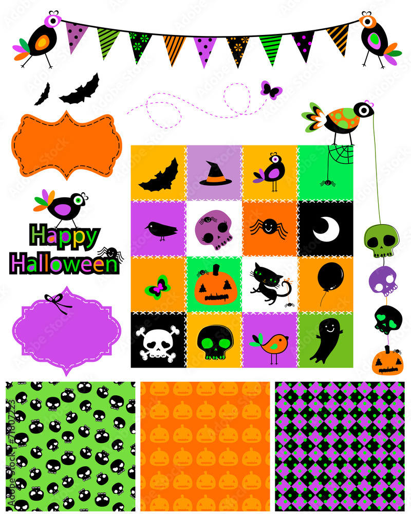 Fototapeta premium Halloween design elements set