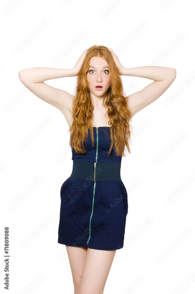 Emotional woman isolated on the white Emotional woman isolated on the white