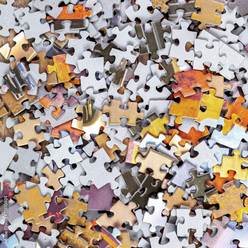 Obraz na płótnie Background of Jigsaw Puzzle Pieces w salonie