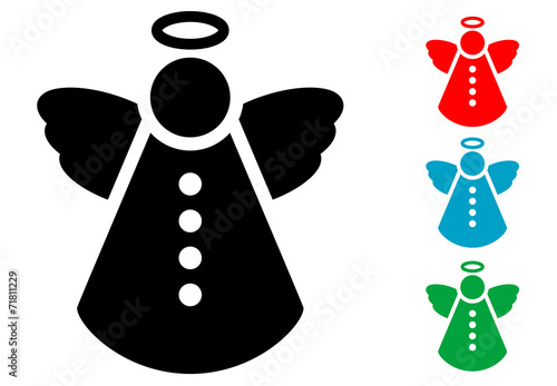 Pictograma angel de navidad con varios colores