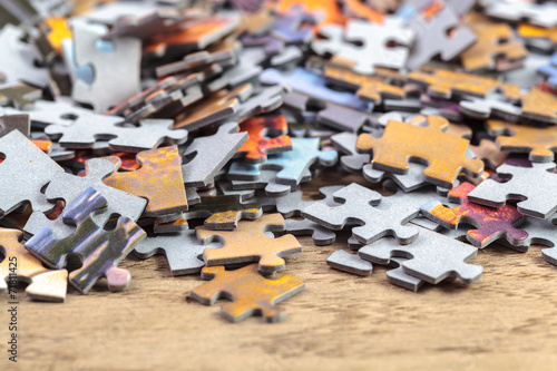 Heap of Jigsaw Puzzle Pieces