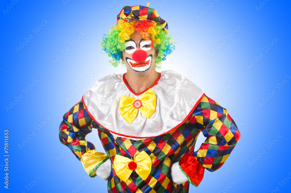 Funny clown isolated on white Funny clown isolated on white