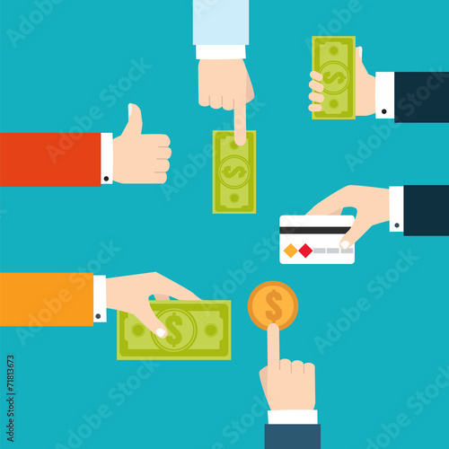 Vector infographic financial flowchart for money transfer