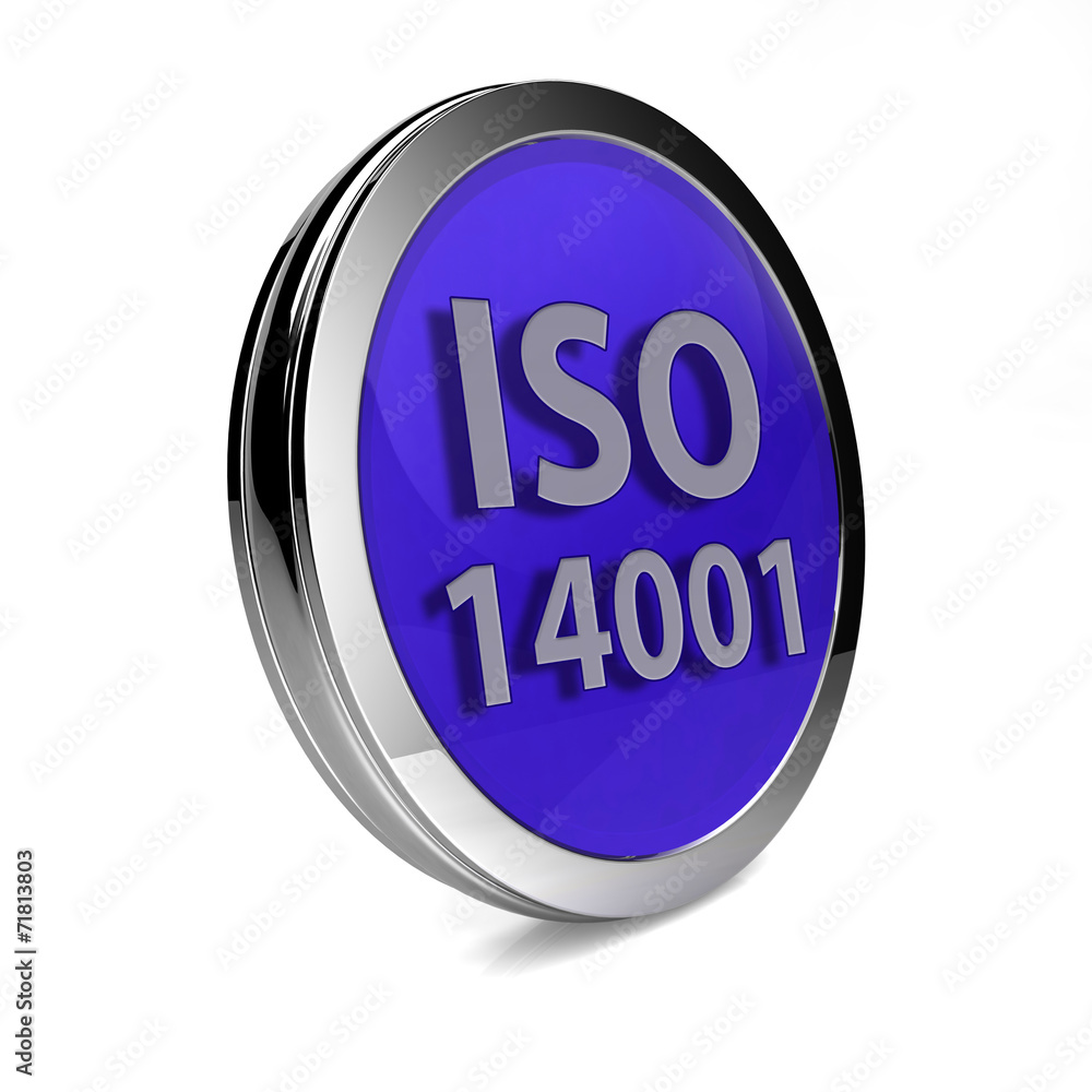 Iso 14001 circular icon on white background Iso 14001 circular icon on white background