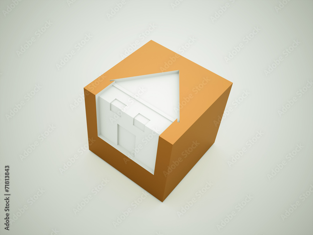 Obraz premium House concept on cube