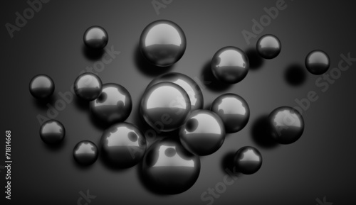 Black spheres rendered