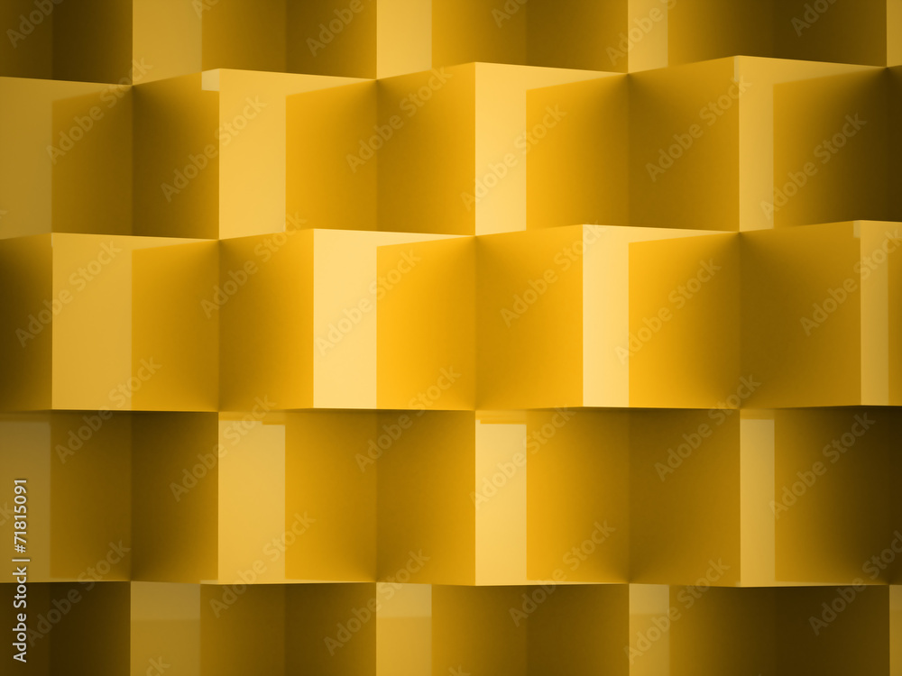 Yellow abstract cubes background Yellow abstract cubes background