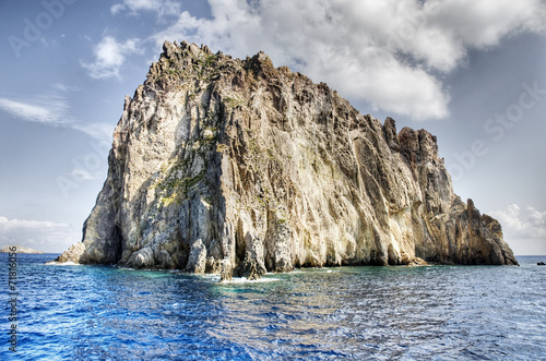 Billede på lærred Small rocky island in the aeolian islands, Sicily, Italy.