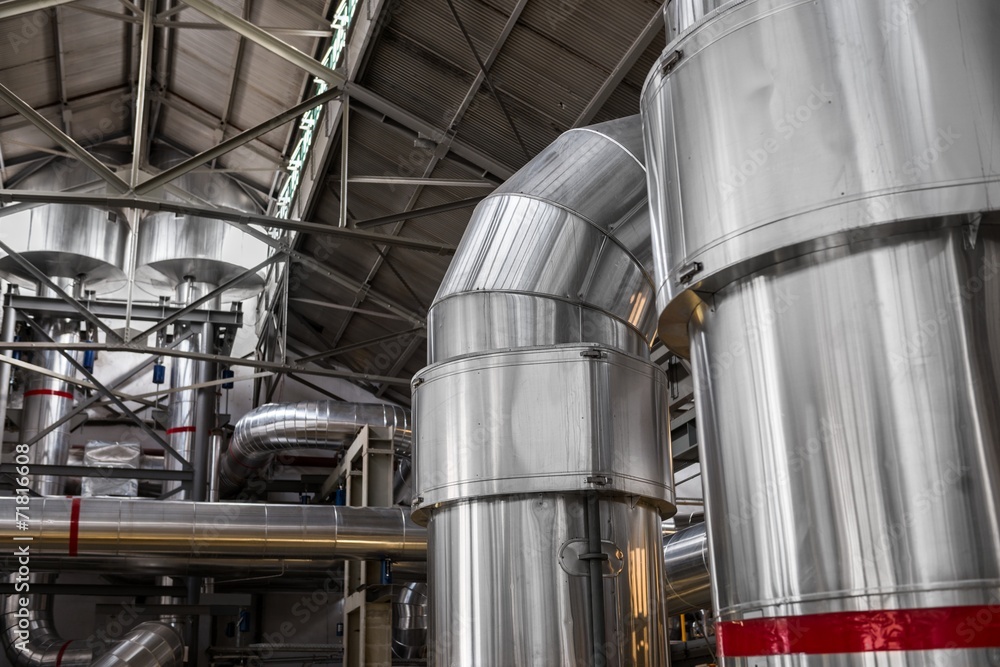 Industrial pipes in a thermal power plant Industrial pipes in a thermal power plant