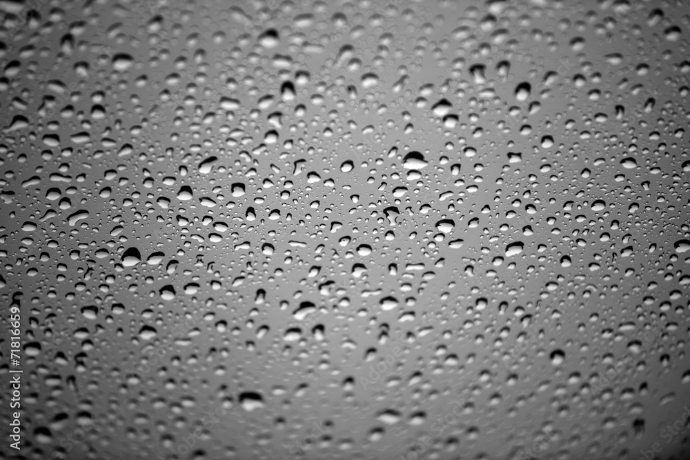 Natural water drops on glass Natural water drops on glass