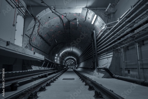 Underground tunnel for the subway