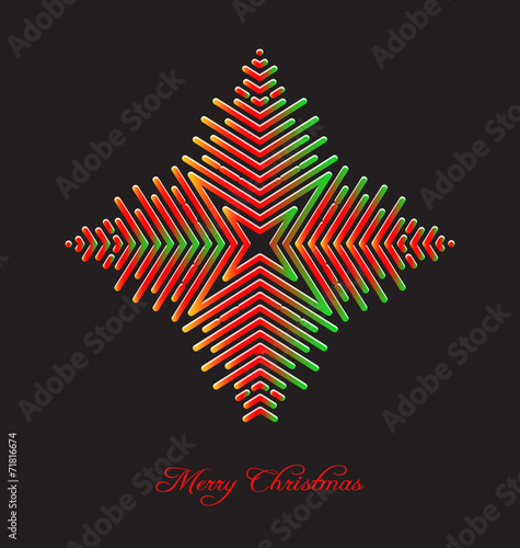 Elegant christmas background with abstract snowflake embellishme photo