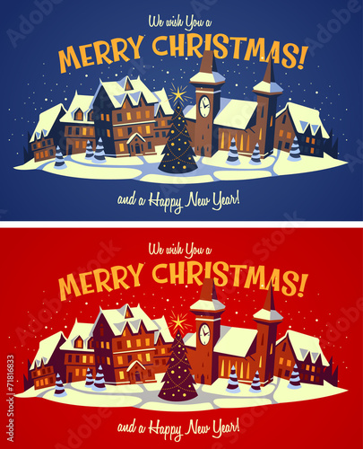 Christmas town. Christmas card