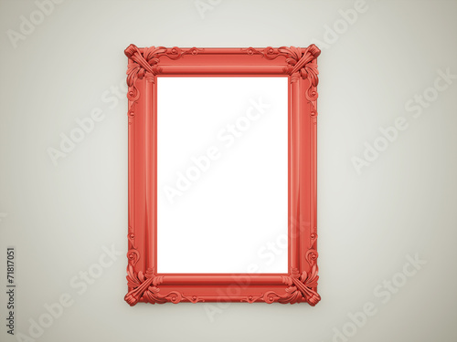 Red vintage mirror frame