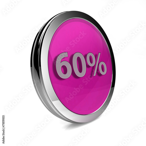 Sixty percent circular icon on white background