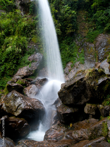 Beautiful waterfall the seven sisters in Sikkim  India