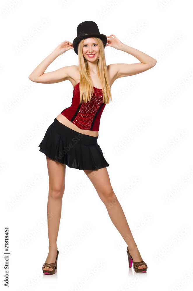 Woman magician isolated on white Woman magician isolated on white