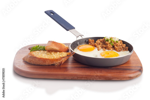 Fried egg pan photo