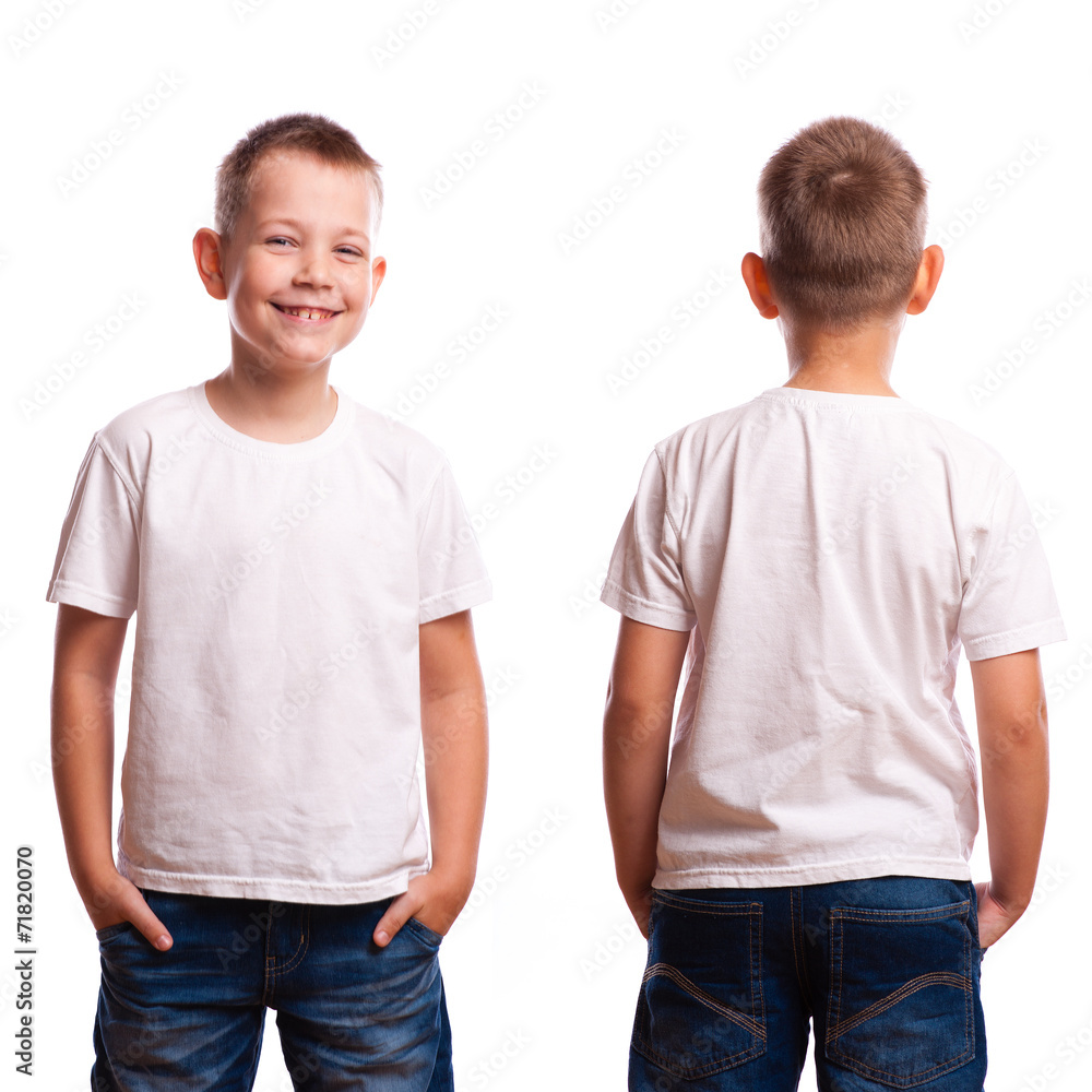 White t-shirt on a young man isolated White t-shirt on a young man isolated