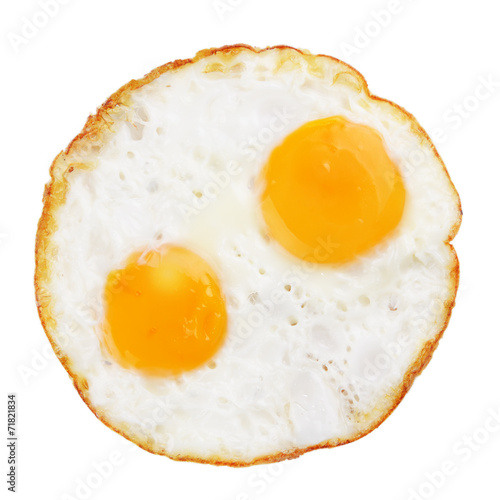 Fried eggs on white