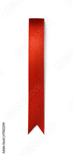 Red bookmark isolated on white background photo