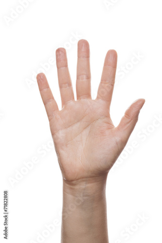 Counting Hand isolated over white background