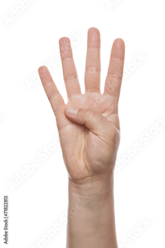 Counting Hand isolated over white background