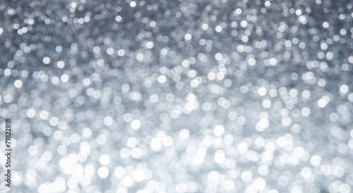 Silver abstract bokeh background - shiny and bright