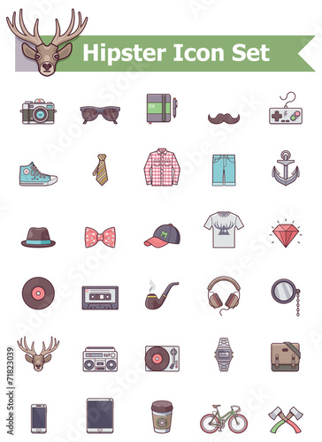 Hipster icon set