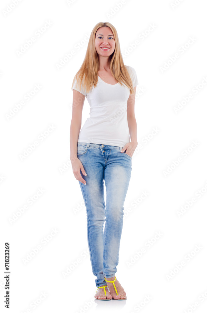 Obraz premium Young woman in fashion concept
