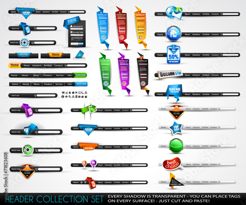 Big collection of headers and footers for your website