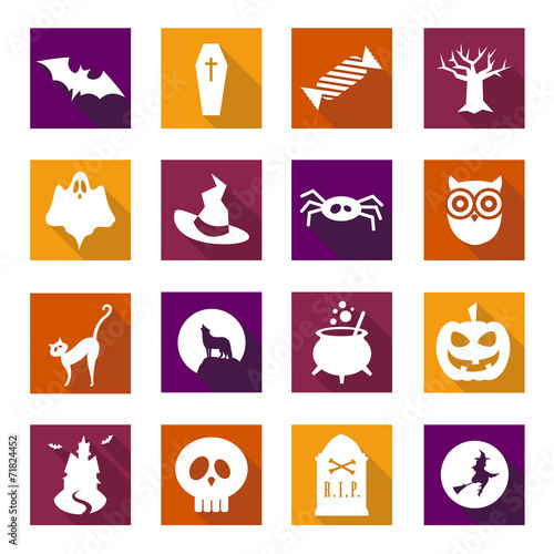 Flat Halloween Icons 2014