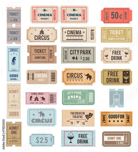 vector vintage tickets