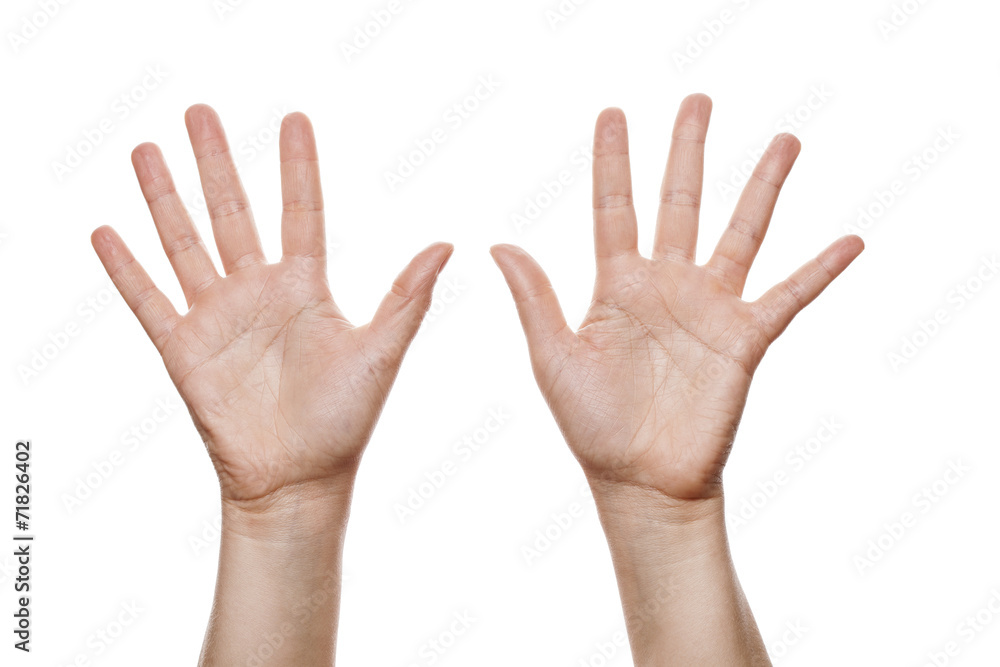 Counting Hand isolated over white background Counting Hand isolated over white background