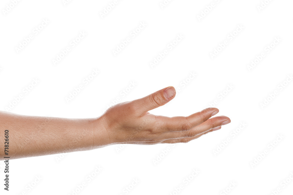 open hand isolated on white background open hand isolated on white background