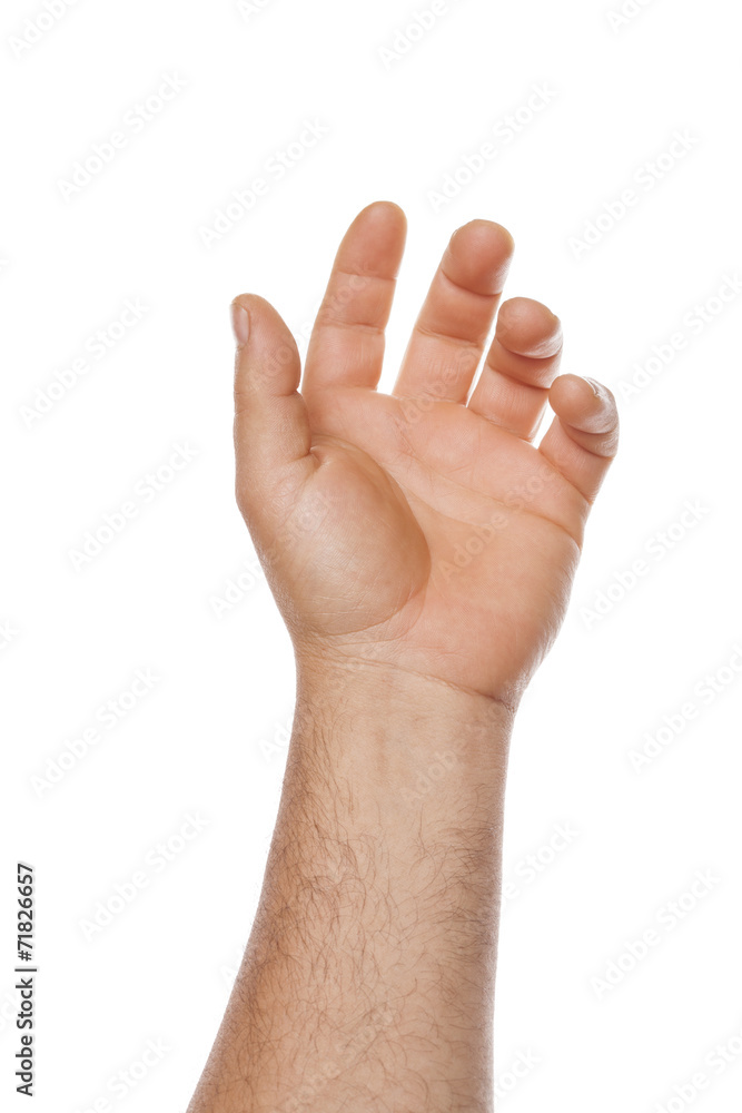 open hand isolated on white background open hand isolated on white background