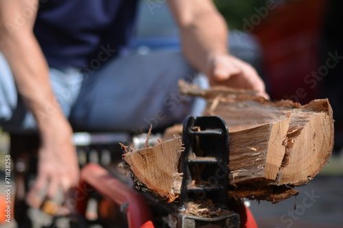 Man Splitting Logs photo
